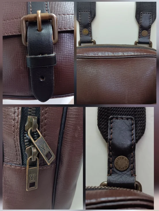 Louis Vuitton Iroquois Utah Brown Leather Messenger Bag Crossbody France ✨ Rare - Picture 4 of 16